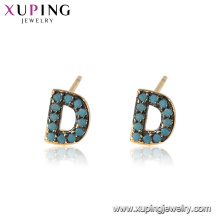 94997 xuping China wholesale women imitation jewelry magnet letter d stud earring with 18k plated